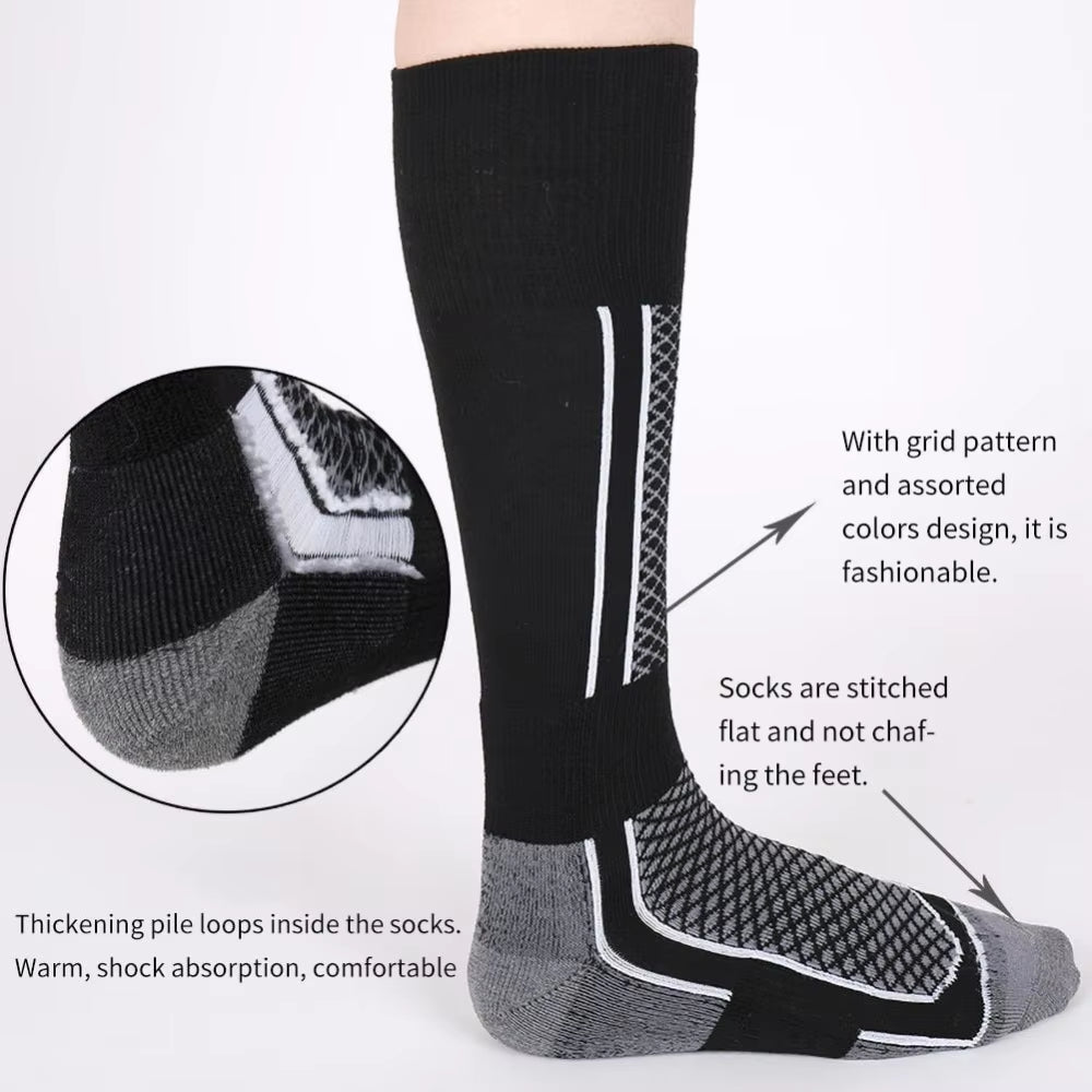 1 Pair Winter Warm Ski Stockings Thickening Hiking Socks for Women Men Anti-Cold Skiing Outdoor Sport Stockings Snow Accessories