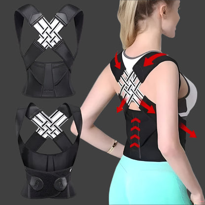 Posture Back Brace Adjustable Back Support Strap to Prevent Spinal Distortion and Hunchback Suitable for Men and Women