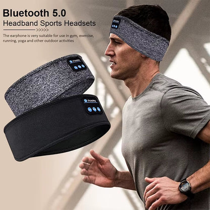 Wireless Bluetooth Music Eye Mask Sports Headband Anti-Noise Headphones Talk Running Yoga Music Headwear Wireless Sleep Headphon