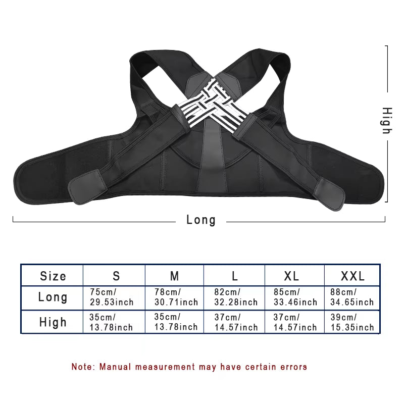 Posture Back Brace Adjustable Back Support Strap to Prevent Spinal Distortion and Hunchback Suitable for Men and Women